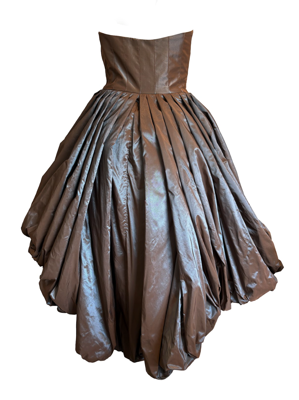 BROWN BALLON CORSET DRESS
