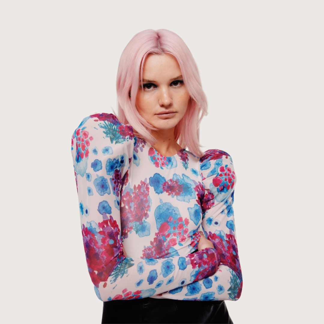 ADRIENNE BLACK PANTS & BODY LILAC