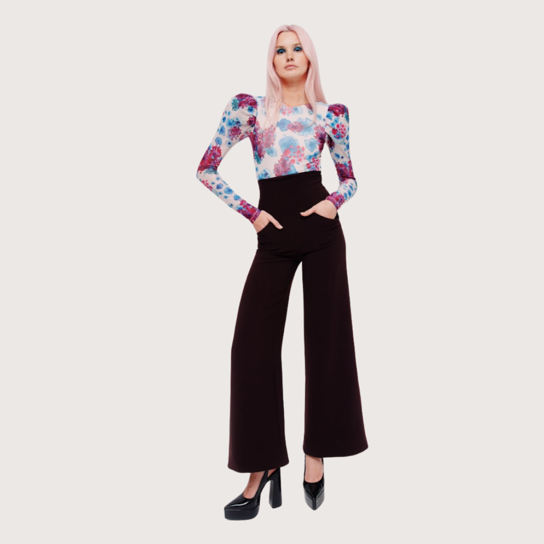 ADRIENNE BLACK PANTS & BODY LILAC